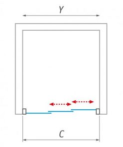Slankiojančios Roth dušo durys nišai arba kombinacijai su šonine siena LD3+LSB