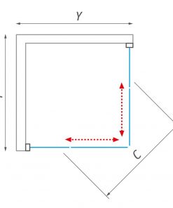 Kvadratinė arba stačiakampė dušo kabina Roth LLS2 su slankiojančiomis durimis
