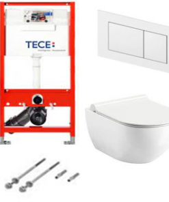 Komplektas TECE universalus WC modulis su tvirtinimo varžtais + Uni Chrome Ravak klozetas