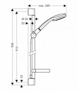 Dušo komplektas HANSGROHE Croma 100 Multi 90cm